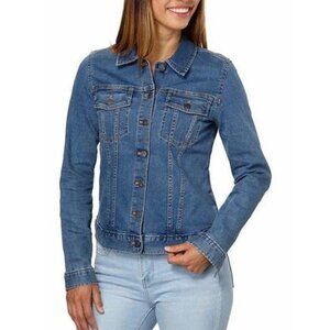 NEW Calvin Klein Ladies Denim Jacket Size XL Blue Medium Wash Stretch